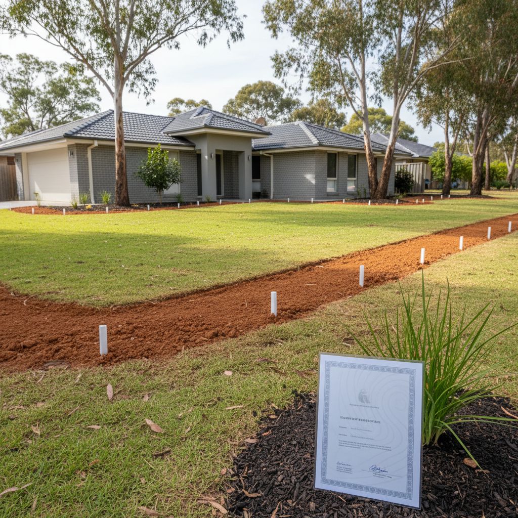 Completed chemical termite barrier around a home
